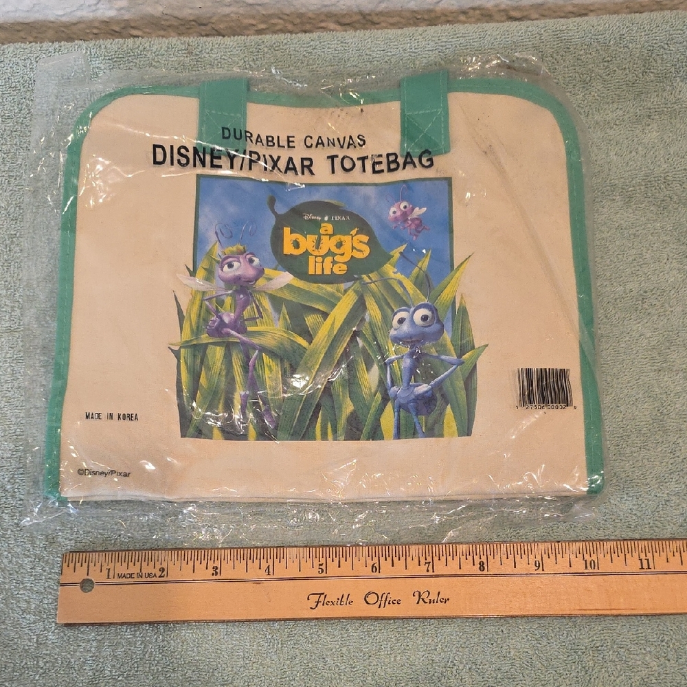 Disney A Bug's Life Canvas Tote Bag - Green and Cream